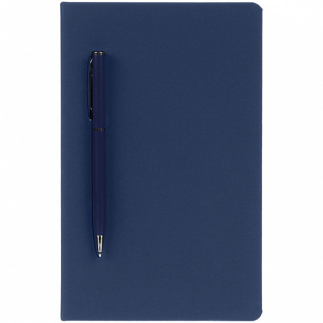 Ежедневник Magnet Shall с ручкой, синий с логотипом в Екатеринбурге заказать по выгодной цене в кибермаркете AvroraStore