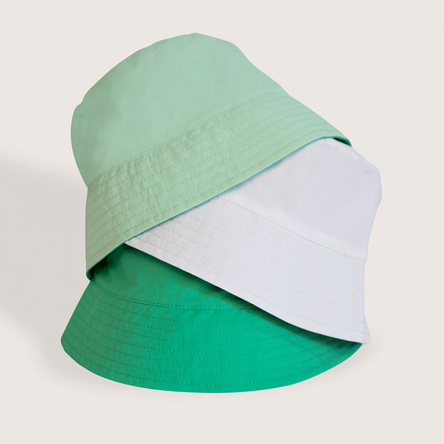 Панама Nylon двусторонняя, зеленая со светло-зеленым с логотипом в Екатеринбурге заказать по выгодной цене в кибермаркете AvroraStore