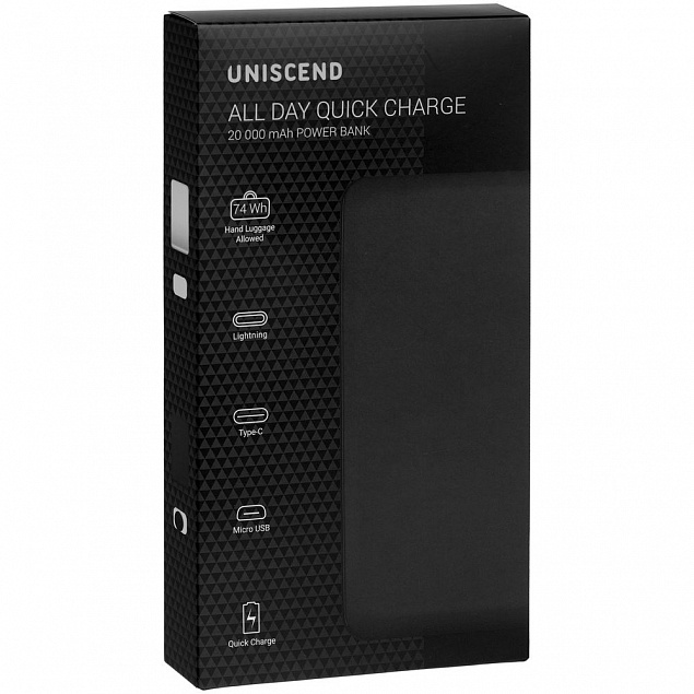 Аккумулятор Uniscend All Day Compact PD 20000 мAч, белый с логотипом в Екатеринбурге заказать по выгодной цене в кибермаркете AvroraStore