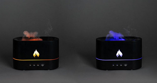 Увлажнитель-ароматизатор с имитацией пламени Fuego, черный с логотипом в Екатеринбурге заказать по выгодной цене в кибермаркете AvroraStore