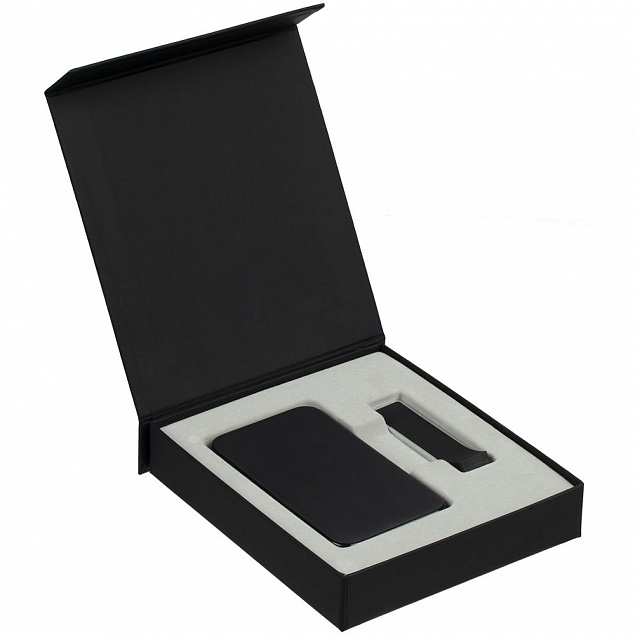 Коробка Latern для аккумулятора 5000 мАч и флешки, черная с логотипом в Екатеринбурге заказать по выгодной цене в кибермаркете AvroraStore
