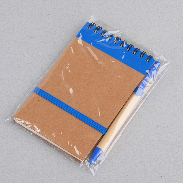 Блокнот с ручкой "Papyrus", синий с логотипом в Екатеринбурге заказать по выгодной цене в кибермаркете AvroraStore