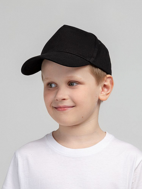 Бейсболка детская Standard Kids, черная с логотипом в Екатеринбурге заказать по выгодной цене в кибермаркете AvroraStore