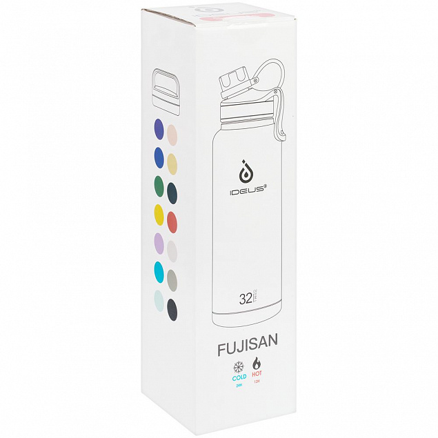 Термобутылка Fujisan XL, серая с логотипом в Екатеринбурге заказать по выгодной цене в кибермаркете AvroraStore