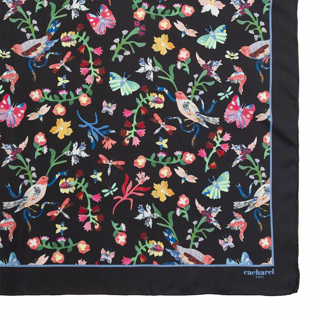 Платок Butterfly Silk, черный с логотипом в Екатеринбурге заказать по выгодной цене в кибермаркете AvroraStore