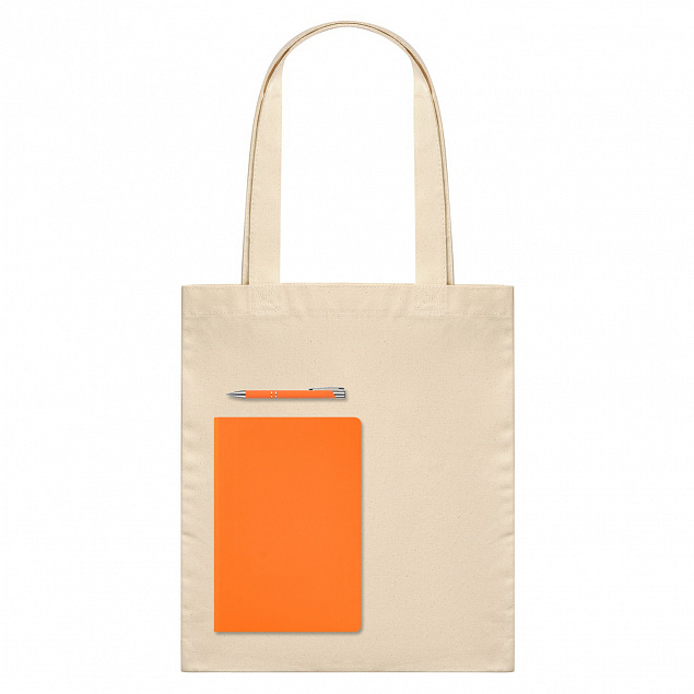 Подарочный набор Lite, оранжевый (шоппер, ежедневник, ручка) с логотипом в Екатеринбурге заказать по выгодной цене в кибермаркете AvroraStore