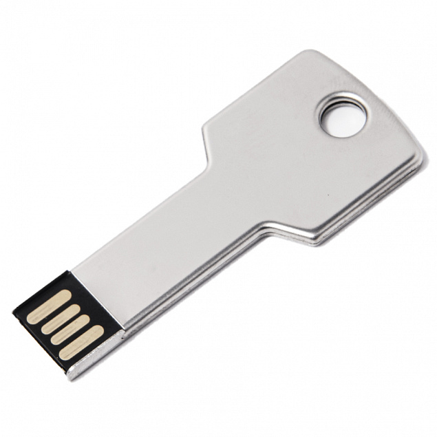 USB flash-карта KEY (16Гб), серебристая, 5,7х2,4х0,3 см, металл с логотипом в Екатеринбурге заказать по выгодной цене в кибермаркете AvroraStore
