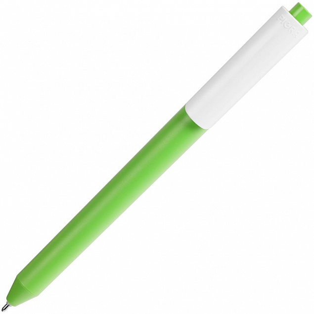 Ручка шариковая Pigra P03 Mat, светло-зеленая с белым с логотипом в Екатеринбурге заказать по выгодной цене в кибермаркете AvroraStore