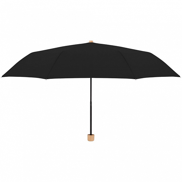 Зонт складной Nature Mini, черный с логотипом в Екатеринбурге заказать по выгодной цене в кибермаркете AvroraStore