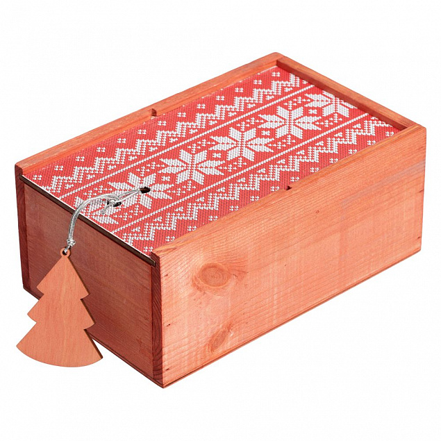 Коробка деревянная «Скандик», красная с логотипом в Екатеринбурге заказать по выгодной цене в кибермаркете AvroraStore
