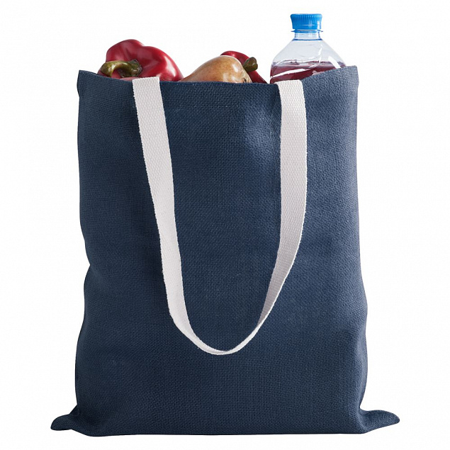 Холщовая сумка на плечо Juhu, синяя с логотипом в Екатеринбурге заказать по выгодной цене в кибермаркете AvroraStore