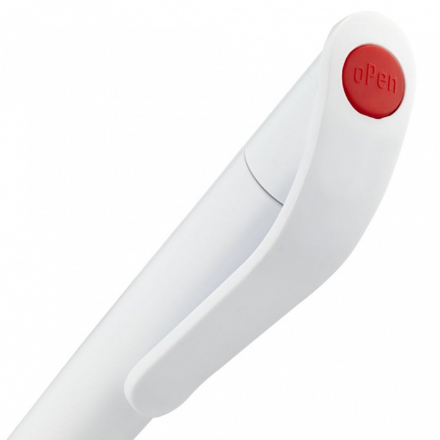 Ручка шариковая Grip, белая с красным с логотипом в Екатеринбурге заказать по выгодной цене в кибермаркете AvroraStore