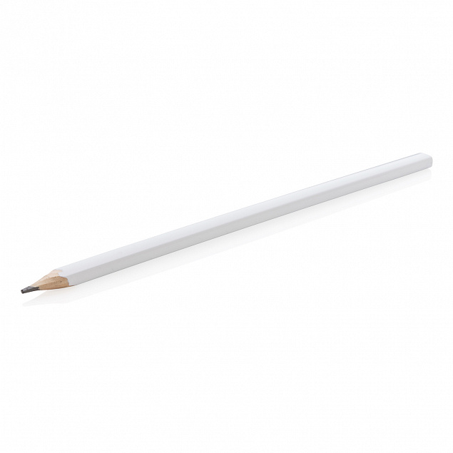 Деревянный карандаш, 25 см, белый с логотипом в Екатеринбурге заказать по выгодной цене в кибермаркете AvroraStore