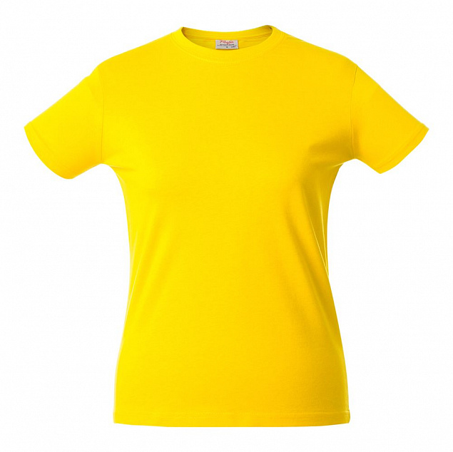 Футболка женская HEAVY LADY, желтая с логотипом в Екатеринбурге заказать по выгодной цене в кибермаркете AvroraStore