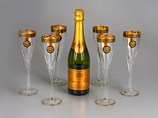 Набор бокалов для шампанского «Сила льва» с логотипом в Екатеринбурге заказать по выгодной цене в кибермаркете AvroraStore