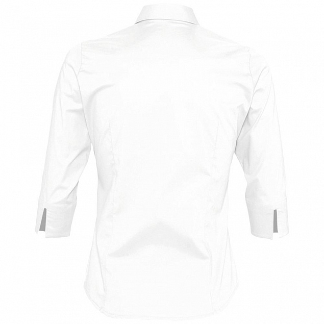 Рубашка женская с рукавом 3/4 EFFECT 140, белая с логотипом в Екатеринбурге заказать по выгодной цене в кибермаркете AvroraStore