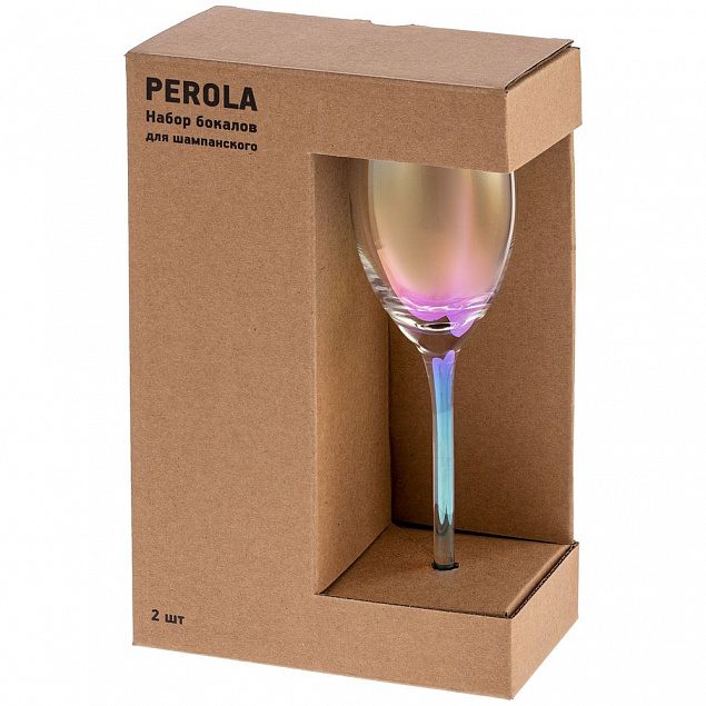Набор из 2 бокалов для шампанского Perola с логотипом в Екатеринбурге заказать по выгодной цене в кибермаркете AvroraStore