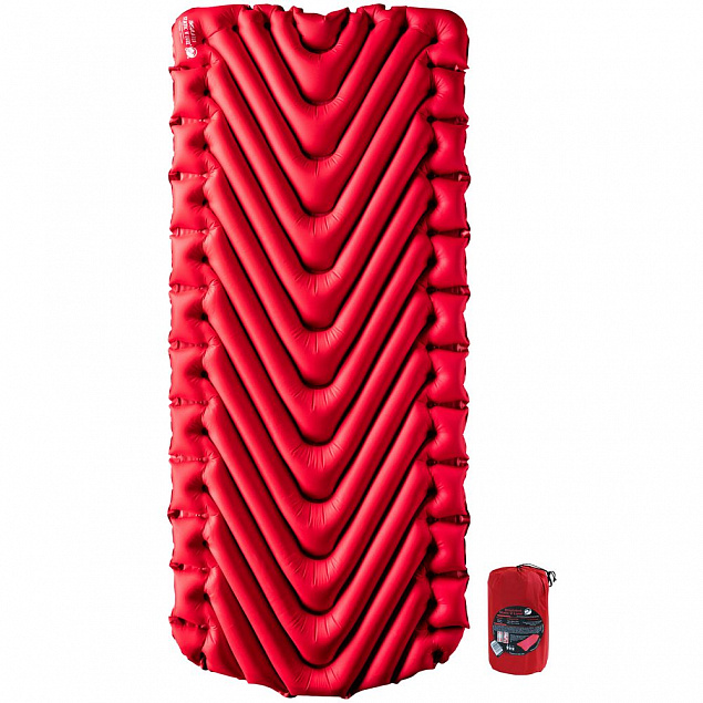 Надувной коврик Insulated Static V Luxe, красный с логотипом в Екатеринбурге заказать по выгодной цене в кибермаркете AvroraStore