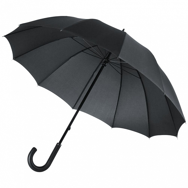 Зонт-трость Lui, черный с логотипом в Екатеринбурге заказать по выгодной цене в кибермаркете AvroraStore