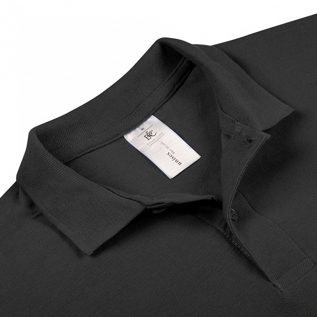 Рубашка поло ID.001 черная с логотипом в Екатеринбурге заказать по выгодной цене в кибермаркете AvroraStore