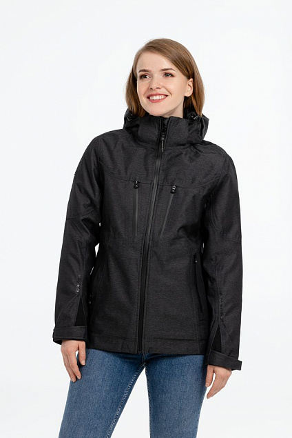 Куртка-трансформер женская Matrix, серая с черным с логотипом в Екатеринбурге заказать по выгодной цене в кибермаркете AvroraStore