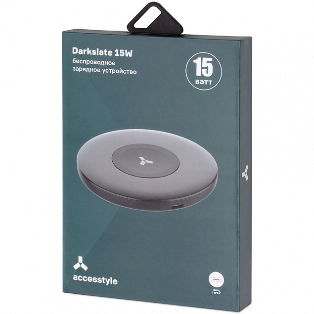 Беспроводное зарядное устройство Accesstyle Darkslate 15W,  черный с логотипом в Екатеринбурге заказать по выгодной цене в кибермаркете AvroraStore
