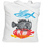Холщовая сумка «Морские обитатели», молочно-белая с логотипом в Екатеринбурге заказать по выгодной цене в кибермаркете AvroraStore
