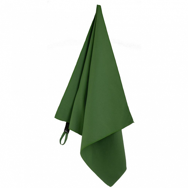Спортивное полотенце Atoll Medium, темно-зеленое с логотипом в Екатеринбурге заказать по выгодной цене в кибермаркете AvroraStore