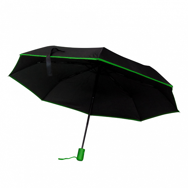 Противоштормовой автоматический зонт Line, зеленый с логотипом в Екатеринбурге заказать по выгодной цене в кибермаркете AvroraStore