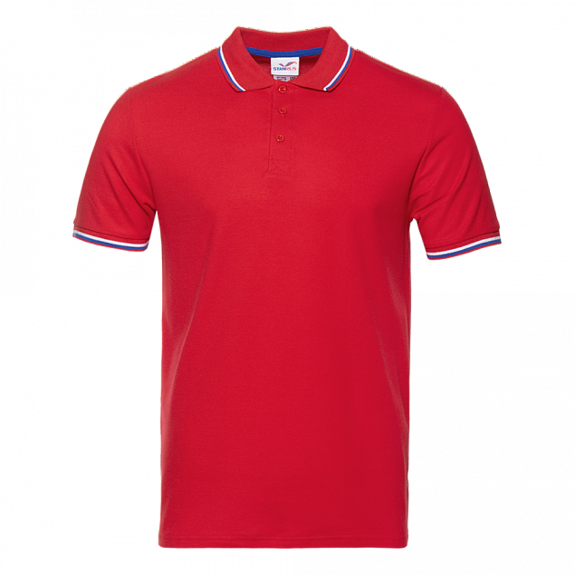 Рубашка поло Рубашка мужская 04RUS Красный с логотипом в Екатеринбурге заказать по выгодной цене в кибермаркете AvroraStore