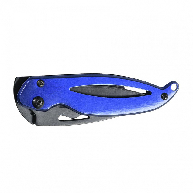Складной нож THIAM , сталь, синий с логотипом в Екатеринбурге заказать по выгодной цене в кибермаркете AvroraStore