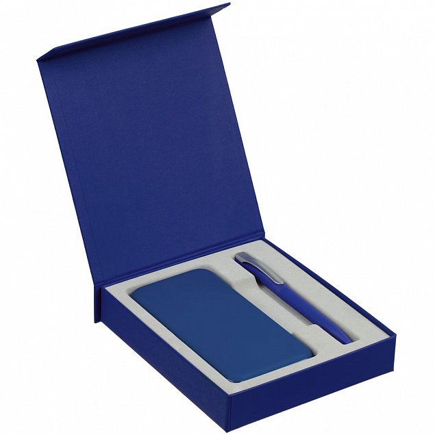 Коробка Rapture для аккумулятора 10000 мАч и ручки, синяя с логотипом в Екатеринбурге заказать по выгодной цене в кибермаркете AvroraStore