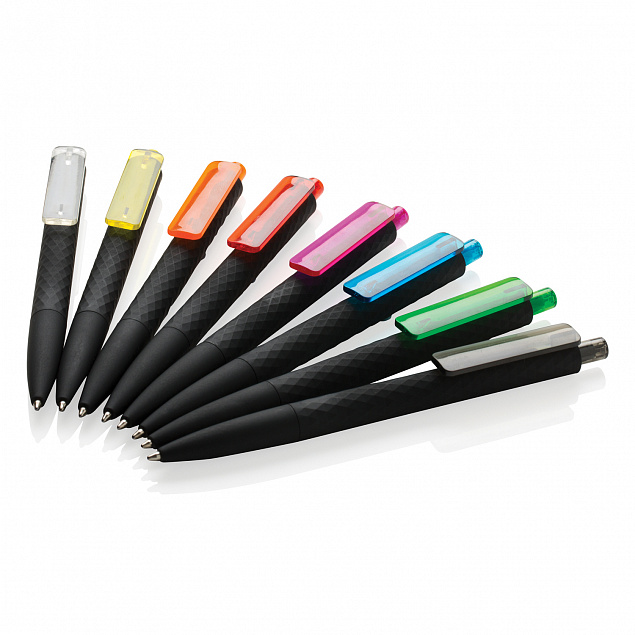 Черная ручка X3 Smooth Touch, черный с логотипом в Екатеринбурге заказать по выгодной цене в кибермаркете AvroraStore