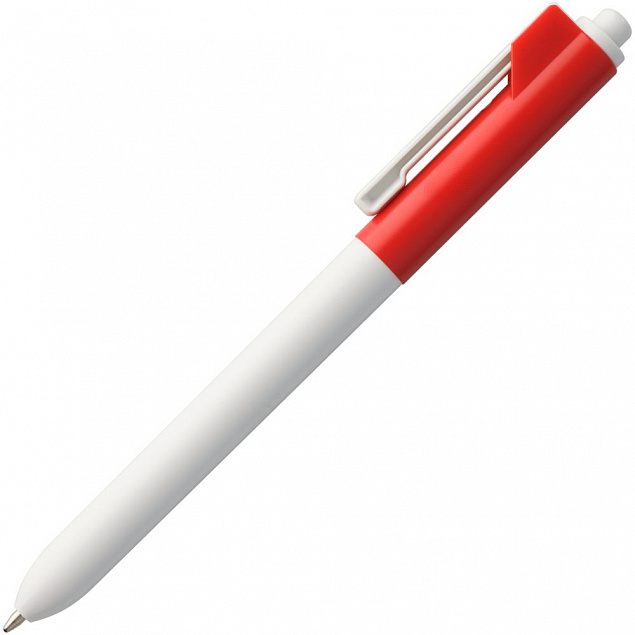 Ручка шариковая Hint Special, белая с красным с логотипом в Екатеринбурге заказать по выгодной цене в кибермаркете AvroraStore