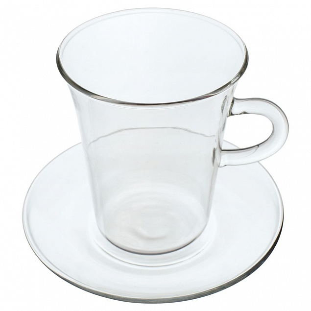 Чашка с блюдцем Glass Duo с логотипом в Екатеринбурге заказать по выгодной цене в кибермаркете AvroraStore
