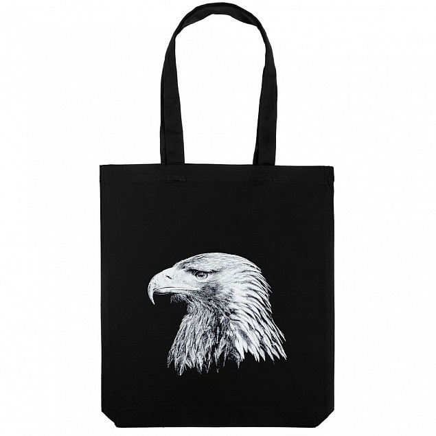 Холщовая сумка Like an Eagle, черная с логотипом в Екатеринбурге заказать по выгодной цене в кибермаркете AvroraStore