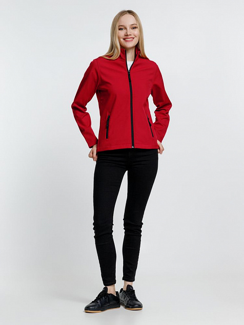 Куртка софтшелл женская RACE WOMEN красная с логотипом в Екатеринбурге заказать по выгодной цене в кибермаркете AvroraStore