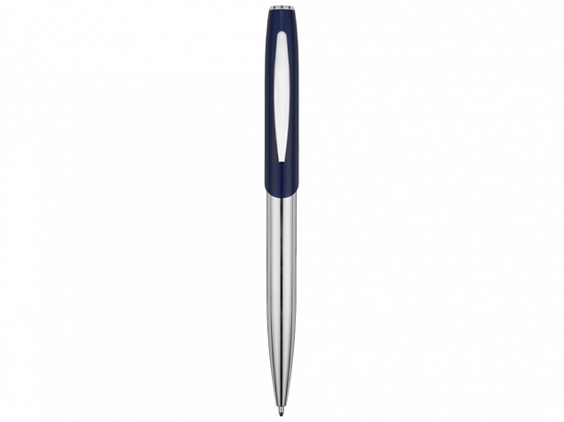 Ручка шариковая Geneva, серебристый/темно-синий с логотипом в Екатеринбурге заказать по выгодной цене в кибермаркете AvroraStore