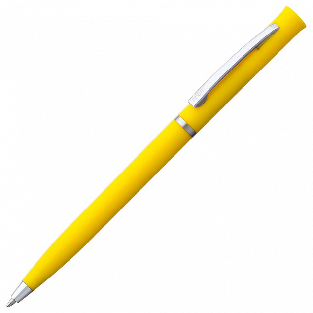 Ручка шариковая Euro Chrome, желтая с логотипом в Екатеринбурге заказать по выгодной цене в кибермаркете AvroraStore