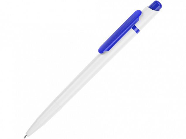Ручка шариковая Этюд, белый/синий с логотипом в Екатеринбурге заказать по выгодной цене в кибермаркете AvroraStore