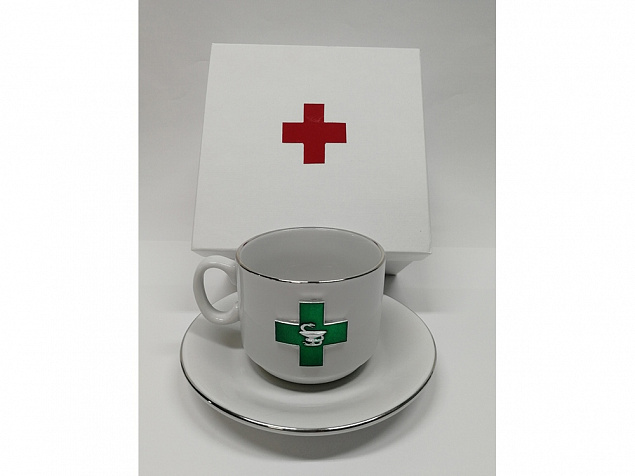 Чайная пара фарфоровая Фармацевт с логотипом в Екатеринбурге заказать по выгодной цене в кибермаркете AvroraStore