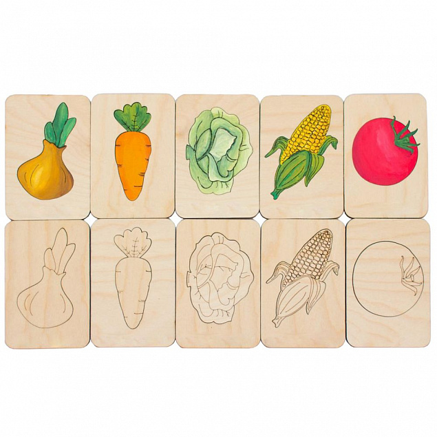 Карточки-раскраски Wood Games, овощи с логотипом в Екатеринбурге заказать по выгодной цене в кибермаркете AvroraStore
