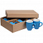 Набор кружек Good Morning c покрытием софт-тач, голубой с логотипом в Екатеринбурге заказать по выгодной цене в кибермаркете AvroraStore