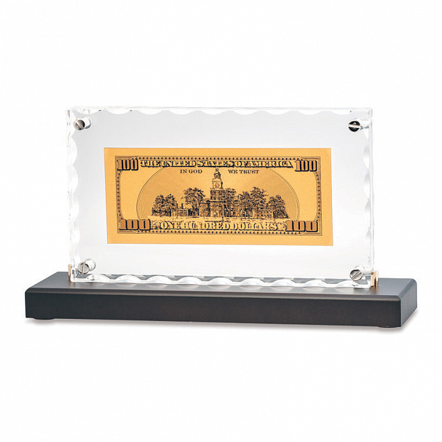 "Банкнота 100 USD"в стекле с логотипом в Екатеринбурге заказать по выгодной цене в кибермаркете AvroraStore