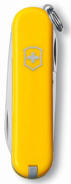 Нож-брелок Classic 58 с отверткой, желтый с логотипом в Екатеринбурге заказать по выгодной цене в кибермаркете AvroraStore