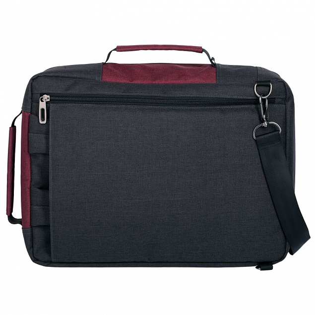 Рюкзак для ноутбука 2 в 1 twoFold, серый с бордовым с логотипом в Екатеринбурге заказать по выгодной цене в кибермаркете AvroraStore