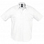 Рубашка мужская с коротким рукавом BRISBANE, белая с логотипом в Екатеринбурге заказать по выгодной цене в кибермаркете AvroraStore