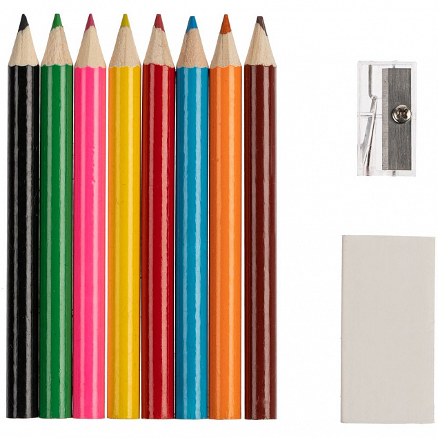 Набор Hobby с цветными карандашами, ластиком и точилкой, белый с логотипом в Екатеринбурге заказать по выгодной цене в кибермаркете AvroraStore