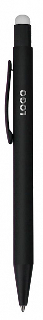 Ручка шариковая Raven (черная с серебристым) с логотипом в Екатеринбурге заказать по выгодной цене в кибермаркете AvroraStore