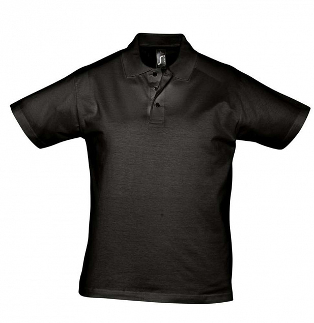 Рубашка поло мужская Prescott Men 170, черная с логотипом в Екатеринбурге заказать по выгодной цене в кибермаркете AvroraStore
